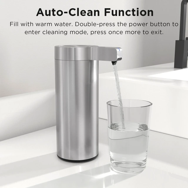 Alt view image 13 of 14 - Automatic Soap Dispenser, Touchless, 9 oz, Stainless Steel | 3 Adjustable Dispensing Modes, Rechargeable, Fast Sensor, Hand Soap Dispenser for Dish Bathroom