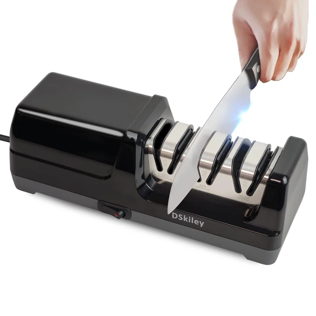 Alt view image 8 of 14 - Electric Knife Sharpener for Kitchen,Sharpening, Restore&Polish Chef Knives 3-Stage Kitchen Knife Sharpener, 100% Diamond Wheels with 20° Precision Angle for Consistent Results, effortless kitchen use