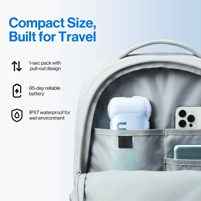 Alt view image 11 of 14 - C10 Portable Water Flosser for Travel, 95-Day Battery, IPX7, Blue | 180ml Tank, 4 Modes, 360° Nozzle, Cordless Oral Irrigator for Braces, Implants & Sensitive Teeth, Teeth Cleaner