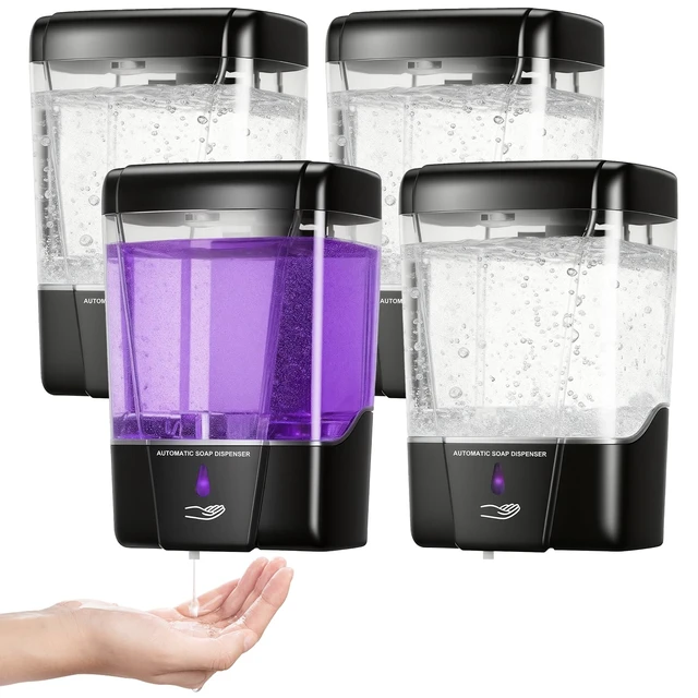 Alt view image 8 of 14 - 4 Pack Automatic Soap Dispenser Wall Mount,Touchless Liquid Soap Dispenser,Battery Operated,600 ml / 20 oz Commercial Hand Detergent Dispenser for Office Home Kitchen School Bathroom Hotel Restaurant