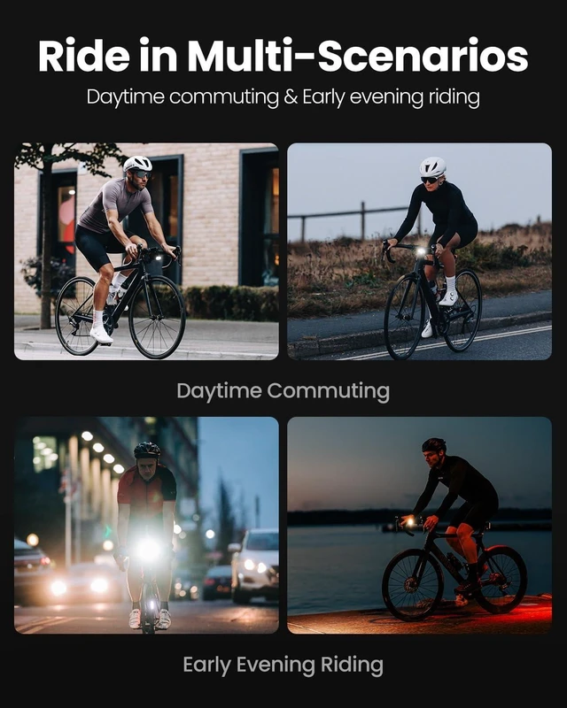 Alt view image 13 of 14 - Hori 900 Compatible with Garmin/Wahoo Bike Computer Dual Mounted Bike Light 900 Lumens Super Bright Independent DRL Fast USB-C Charging IPX6 Waterproof Rating Bicycle Headlight (Black)