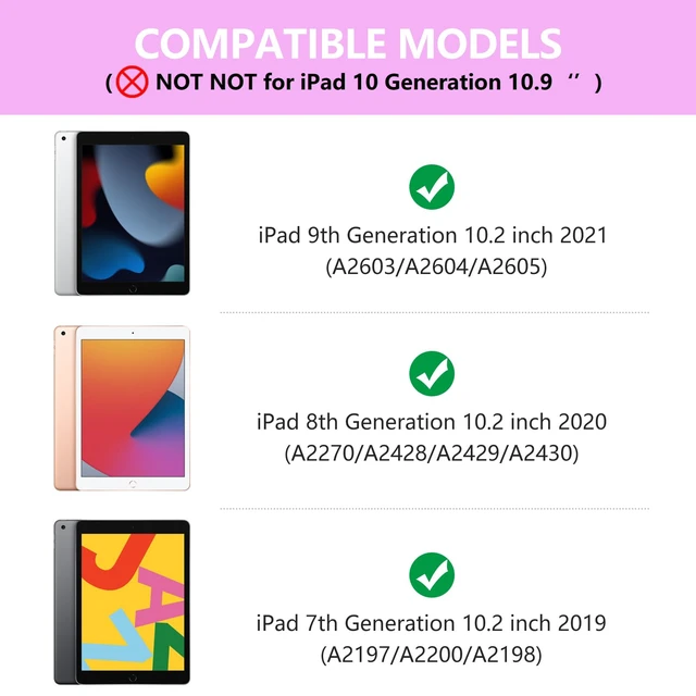 Alt view image 10 of 14 - 360° Keyboard Case for iPad 7th-9th Gen 10.2" | 10-Color Backlit, Bluetooth, Pencil Holder, Smart Wake/Sleep, Light Purple