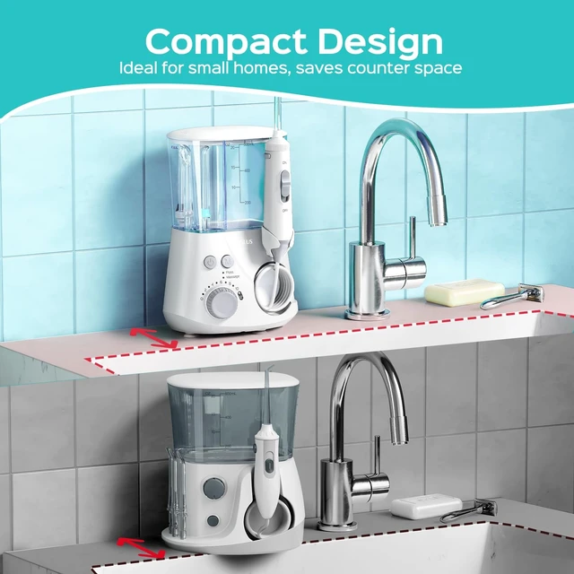 Alt view image 14 of 14 - E2 Advanced Water Dental Flosser Teeth, 2 Modes 12 Pressure Settings | Electric Pick for Orthodontic, Braces, Sensitive Gums - Home Use, 5 Jet Tips for Multiple Family Users, White, Standard Set