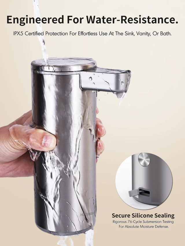 Alt view image 13 of 14 - Automatic Liquid Soap Dispenser Touchless: Stainless Steel Hand Soap Dispenser Auto - Free Touch Electric Soap Dispenser Rechargeable with Sensor for Kitchen, Bathroom, Commercial (Silver)