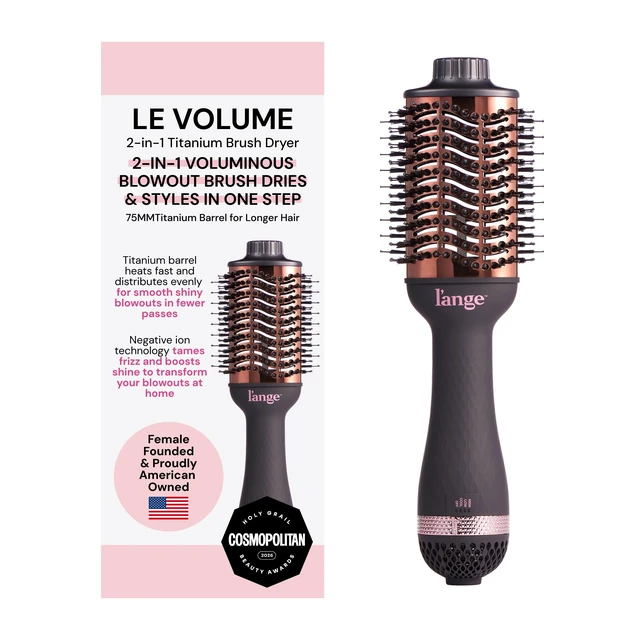 Alt view image 8 of 14 - Le Volume 2-in-1 Titanium Blow Dryer Brush | Frizz Control Blowout Hair Dryer Brush for Drying and Styling | Volumizing Hot Air Styler for All Hairstyles | Oval Barrel | Black - 75mm
