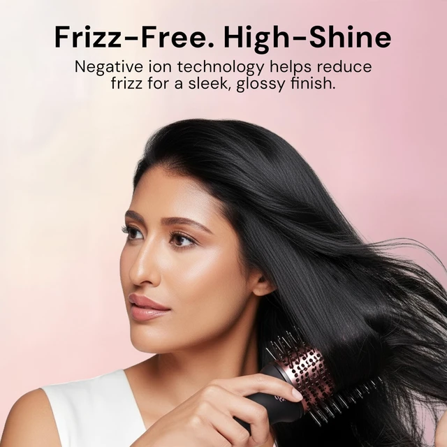 Alt view image 11 of 14 - Le Volume 2-in-1 Titanium Blow Dryer Brush | Frizz Control Blowout Hair Dryer Brush for Drying and Styling | Volumizing Hot Air Styler for All Hairstyles | Oval Barrel | Black - 75mm