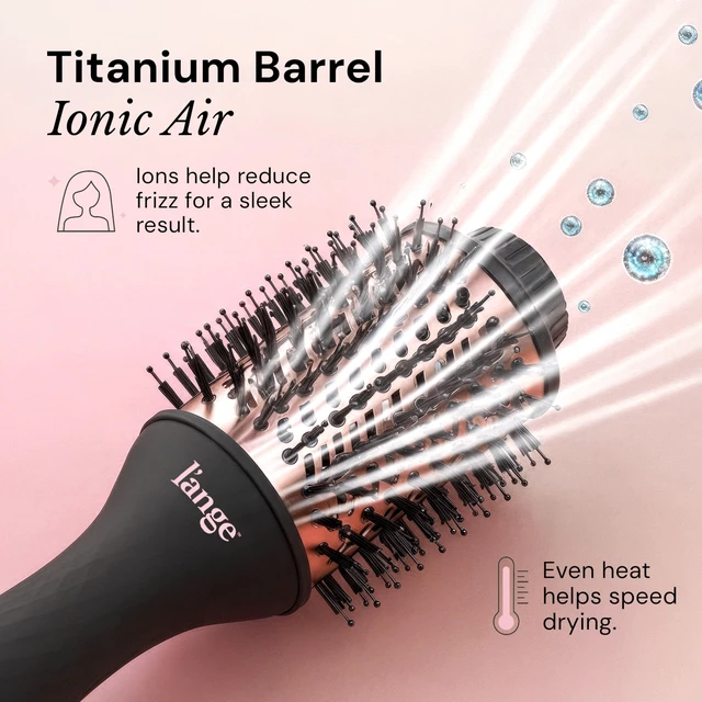 Alt view image 12 of 14 - Le Volume 2-in-1 Titanium Blow Dryer Brush | Frizz Control Blowout Hair Dryer Brush for Drying and Styling | Volumizing Hot Air Styler for All Hairstyles | Oval Barrel | Black - 75mm