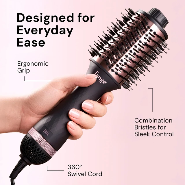 Alt view image 14 of 14 - Le Volume 2-in-1 Titanium Blow Dryer Brush | Frizz Control Blowout Hair Dryer Brush for Drying and Styling | Volumizing Hot Air Styler for All Hairstyles | Oval Barrel | Black - 75mm