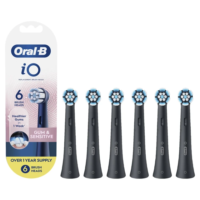 Alt view image 2 of 2 - iO Gum & Sensitive Replacement Heads, Electric Toothbrush Brush Heads, Black, 6 Count