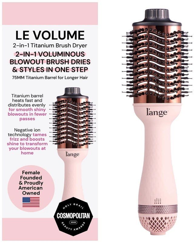 Alt view image 8 of 14 - Le Volume 2-in-1 Titanium Blow Dryer Brush | Frizz Control Blowout Hair Dryer Brush for Drying and Styling | Volumizing Hot Air Styler for All Hairstyles | Oval Barrel | Blush - 75mm