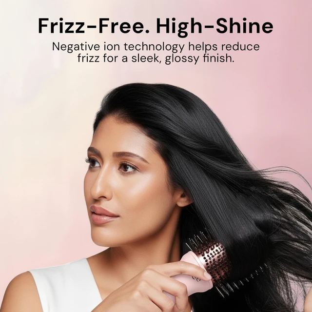 Alt view image 11 of 14 - Le Volume 2-in-1 Titanium Blow Dryer Brush | Frizz Control Blowout Hair Dryer Brush for Drying and Styling | Volumizing Hot Air Styler for All Hairstyles | Oval Barrel | Blush - 75mm