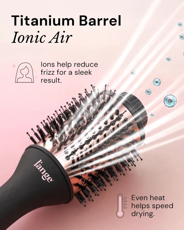 Alt view image 12 of 14 - Le Volume 2-in-1 Titanium Blow Dryer Brush | Frizz Control Blowout Hair Dryer Brush for Drying and Styling | Volumizing Hot Air Styler for All Hairstyles | Oval Barrel | Black - 60mm
