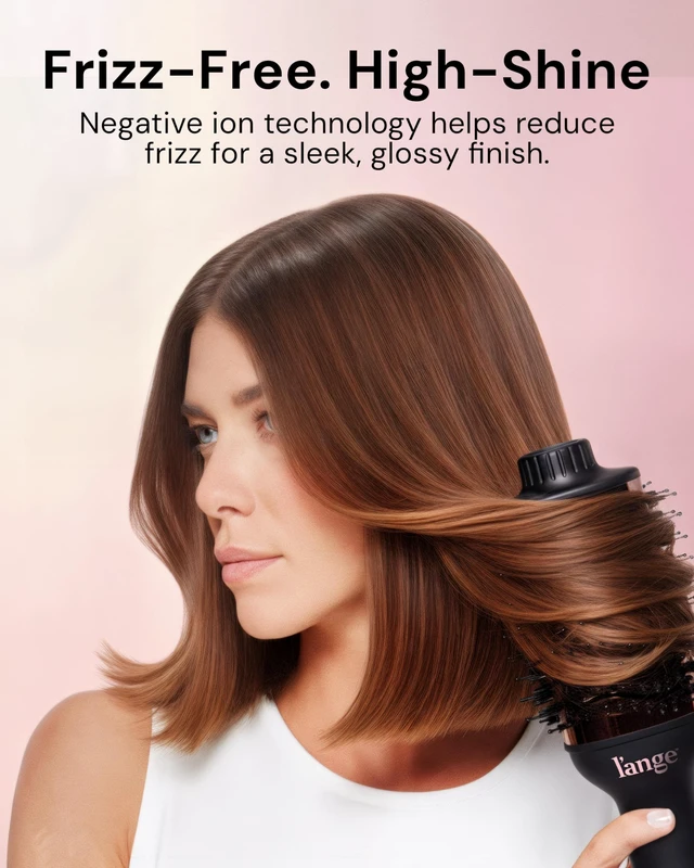 Alt view image 11 of 14 - Le Volume 2-in-1 Titanium Blow Dryer Brush | Frizz Control Blowout Hair Dryer Brush for Drying and Styling | Volumizing Hot Air Styler for All Hairstyles | Oval Barrel | Black - 60mm