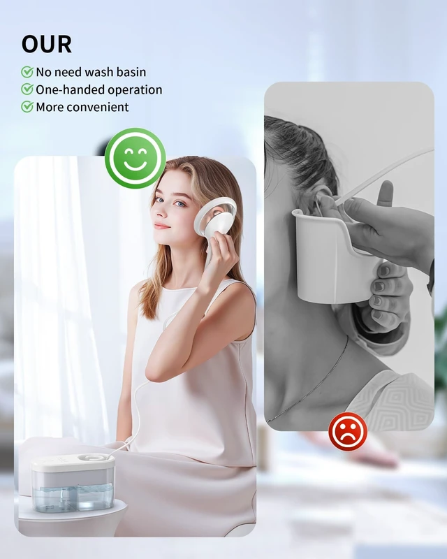 Alt view image 8 of 10 - Electric Ear Wax Removal Kit for Adults, FSA-HSA-Eligible, Home Use | One-Handed Ear Irrigation Flushing System, Big Dual Water Tank(Each 400ML), 1-Hole/3-Hole Nozzle, 4 Cleaning Modes