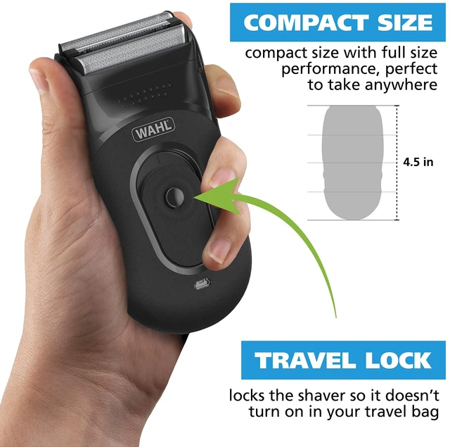 Alt view image 10 of 14 - Compact Lithium-Ion Rechargeable Flexible Foil Shaver Kit & Cutter Bar | Travel-Friendly, Daily Face Shaving, Dual Flexible Foils For A Close & Smooth Shave, Hygienic Rinesable Foils Model 7065