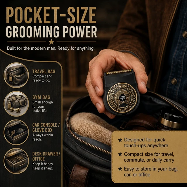 Alt view image 10 of 14 - Electric Razor for Men, Waterproof Titanium Travel Shaver | Dual Titanium Blades Wet & Dry Waterproof Fast USB Charging Travel Pouch Included