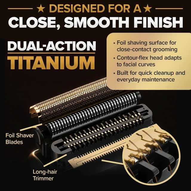 Alt view image 11 of 14 - Electric Razor for Men, Waterproof Titanium Travel Shaver | Dual Titanium Blades Wet & Dry Waterproof Fast USB Charging Travel Pouch Included