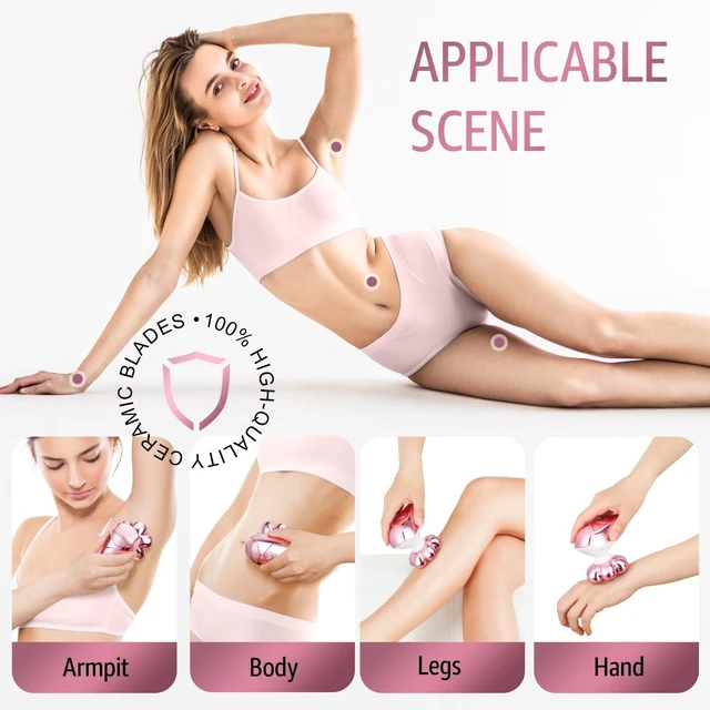 Alt view image 12 of 14 - Electric Razors for Women Legs: Rechargeable Electric Shavers for Body - Waterproof Wet Dry Hair Remover for Lady Face Underarms Public (Glossy Pink)
