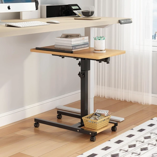 Alt view image 14 of 14 - TigerDad Mobile Adjustable Height Laptop Stand PC Computer Portable Notebook Swivel Laptop Desk Rolling Table Desk Cart Tiltable with Wheels Casters& Mouse Pad Table