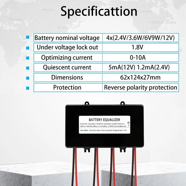 Alt view image 4 of 7 - Battery Equalizer 48V, Voltage Balancer for 96V and Any N×48V System, LiFePO4 /Lead Acid/Lithium/Gel/SLA/Ni-Cd/Ni-MH Battery Balancer (HA02)