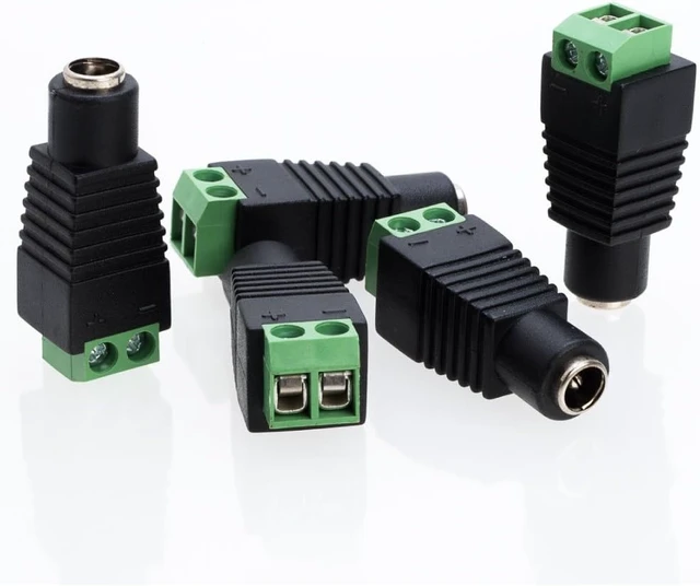 Alt view image 2 of 4 - Female DC Power Connectors, 12V DC 5.5mm x 2.1mm to Screw Terminal Jack Adapter for LED Strip, CCTV Security Camera Cable Wire Ends Plug (100)