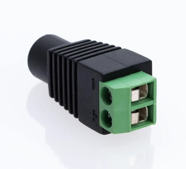 Alt view image 4 of 4 - Female DC Power Connectors, 12V DC 5.5mm x 2.1mm to Screw Terminal Jack Adapter for LED Strip, CCTV Security Camera Cable Wire Ends Plug (100)