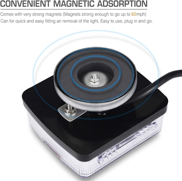 Alt view image 3 of 7 - Magnetic LED Trailer Towing Light Kit, 24ft Cable with 7 pin plug, IP68 Waterproof, DOT Approved