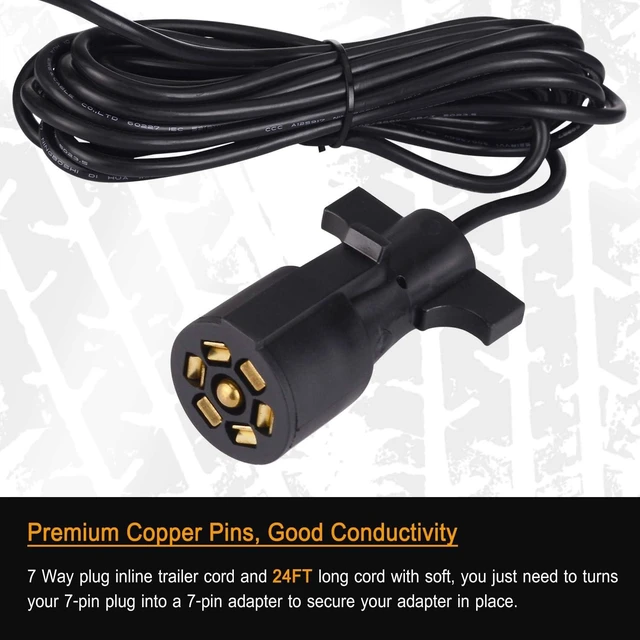 Alt view image 2 of 7 - Magnetic LED Trailer Towing Light Kit, 24ft Cable with 7 pin plug, IP68 Waterproof, DOT Approved
