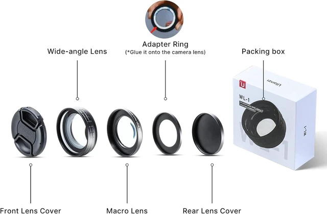 Alt view image 6 of 7 - Wide Angle Lens for ZV1 ULANZI WL-1 ZV1 18mm Wide Angle/ 10X Macro 2-in-1 Additional Lens for ZV1/RX100 VII Camera