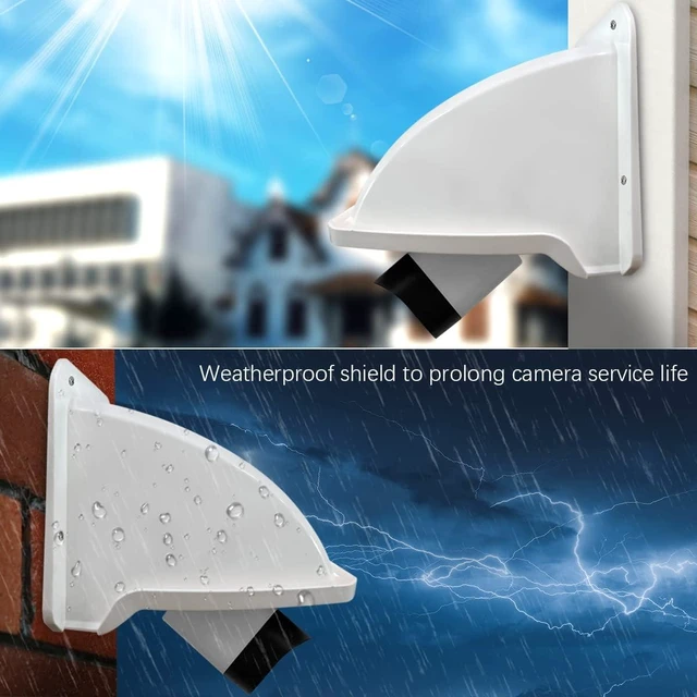 Alt view image 5 of 7 - Sun Rain Cover Shield for Universal Security Camera, Surveillance Camera Cover Shield Protective Roof for Dome/Bullet Outdoor Cameras