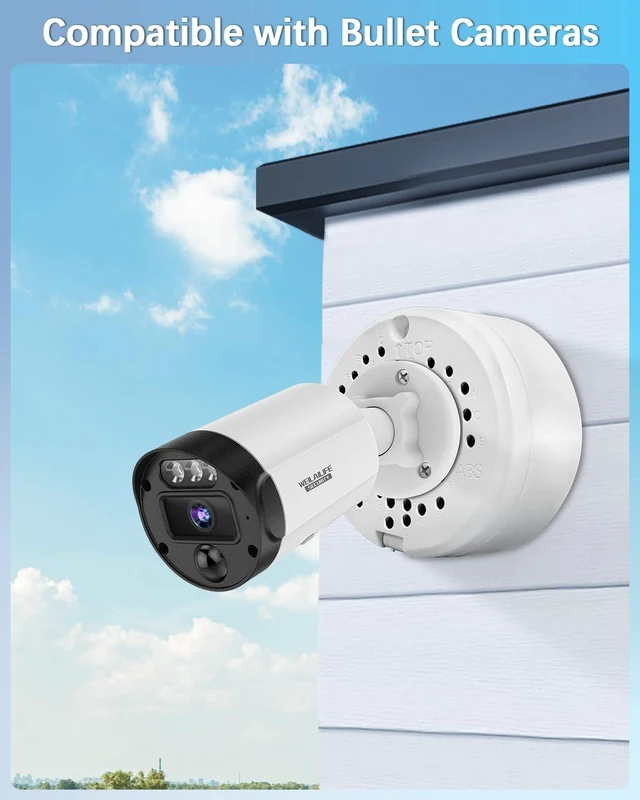 Alt view image 5 of 7 - ABS Universal Bullet Security Camera Junction Box, Outdoor CCTV IP Cameras Mounting Bracket, Hide Cable Junction Base Boxes for Surveillance Camera