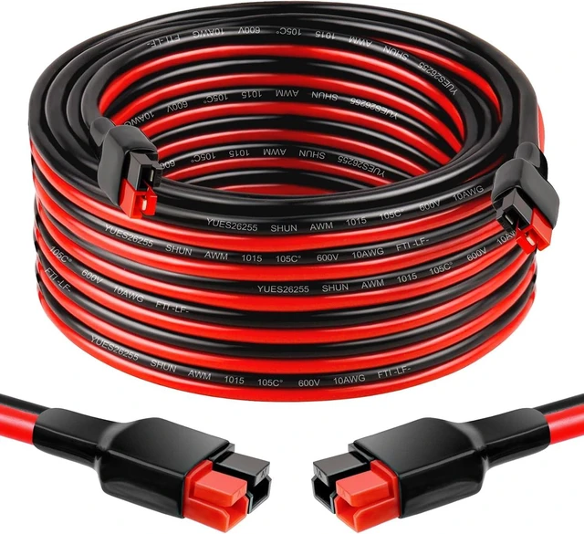 Main image of 10AWG 25FT Anderson Extension Cable Solar Extension with Anderson Connector for Portable Power Station, Solar Panel & Generator