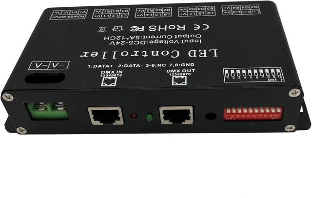 Alt view image 2 of 7 - 12 Channel DMX Decoder RGB Controller 60A PWM DMX512 Dimmer Driver for RGB Light Strip and LED Module Light DC12V-24V