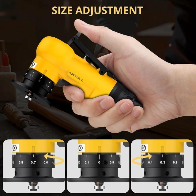 Alt view image 5 of 7 - Pneumatic Chamfering Tool - Mini Air Chamfer Tool with 10 C-Angle & 10 R-Angle Blades, 45° 30000 RPM Chamfering Tool for Metal and Wood with 1/4" Air Inlet