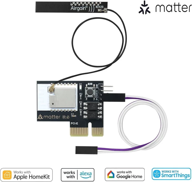 Alt view image 2 of 7 - Matter Over WiFi Remote PC Power Switch, Wireless Desktop PC Power Button Switch ON/Off Control for Computer Motherboard Work with HomeKit, Apple Home, Siri, Alexa, Google, SmartThings