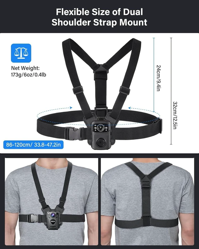 Alt view image 4 of 7 - Dual Shoulder Mount, Body Worn Camera Vest Mount, for All Brand Body Cam, Wearable Body Camera Mount with Adjust Board for Law Enforcement, Collecting Evidence, Free Hands for Video Record