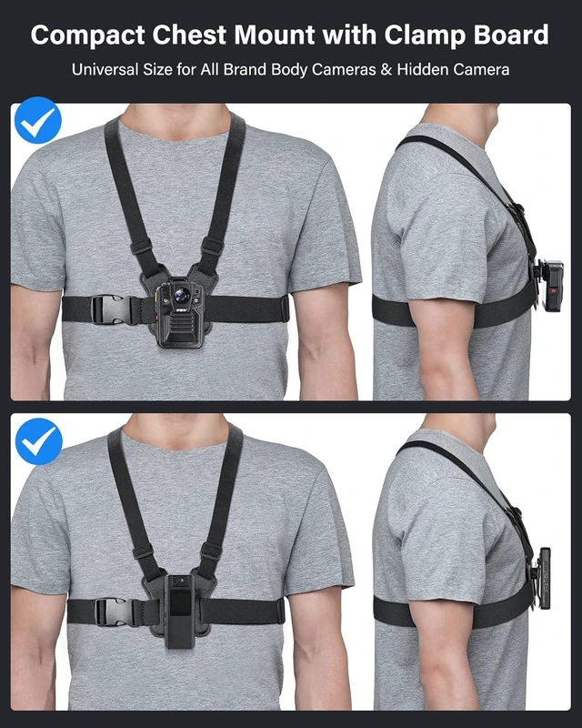 Alt view image 5 of 7 - Dual Shoulder Mount, Body Worn Camera Vest Mount, for All Brand Body Cam, Wearable Body Camera Mount with Adjust Board for Law Enforcement, Collecting Evidence, Free Hands for Video Record