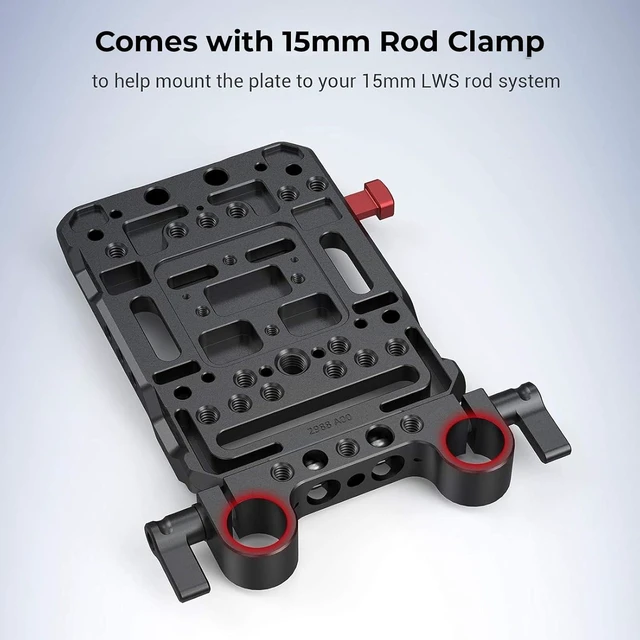 Alt view image 2 of 7 - SmallRig Battery Plate with V-Lock Mount with Dual 15mm Rod Clamp Kit for Camera Power Supply - 4958