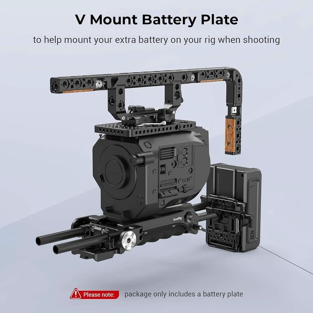 Alt view image 7 of 7 - SmallRig Battery Plate with V-Lock Mount with Dual 15mm Rod Clamp Kit for Camera Power Supply - 4958