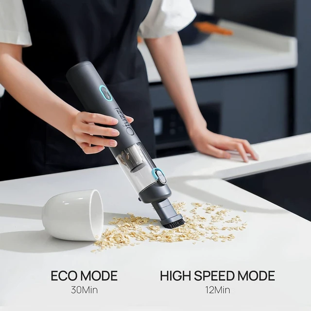 Alt view image 4 of 7 - H8 Apex Car Vacuum Cleaner, Portable Handheld Vacuum with 12000Pa High Power, Ultra-Lightweight 1.2lbs, USB-C Fast Charging, Mini Car Vacuum for Car, Home, Pet Hair, Office(Gray)