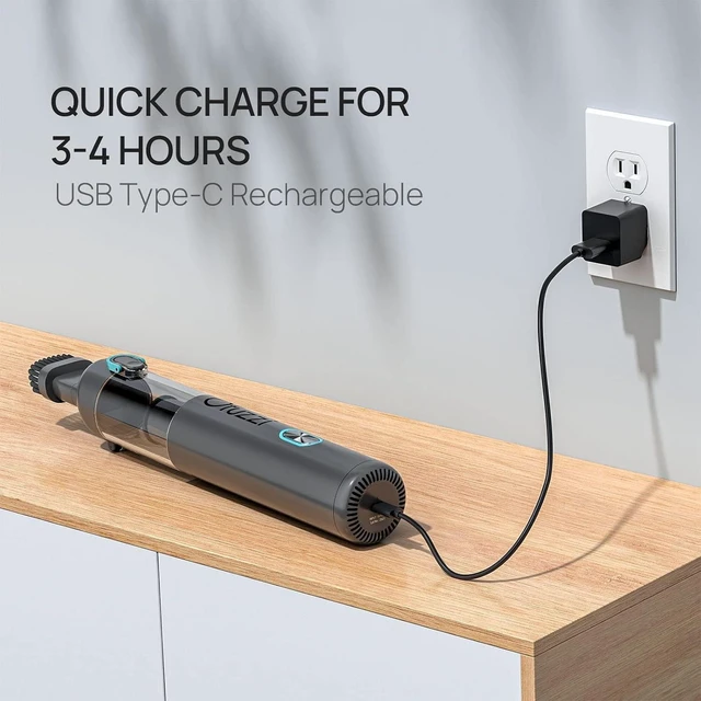 Alt view image 6 of 7 - H8 Apex Car Vacuum Cleaner, Portable Handheld Vacuum with 12000Pa High Power, Ultra-Lightweight 1.2lbs, USB-C Fast Charging, Mini Car Vacuum for Car, Home, Pet Hair, Office(Gray)