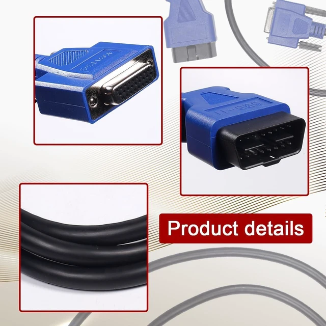 Alt view image 4 of 6 - 16 Pin OBD2 Cable Adapter Compatible with USB Link 2 & 3 J1962 Diagnostic Cable for Ford, GM, Dodge, Volvo, Mack, Isuzu, Hino 493113
