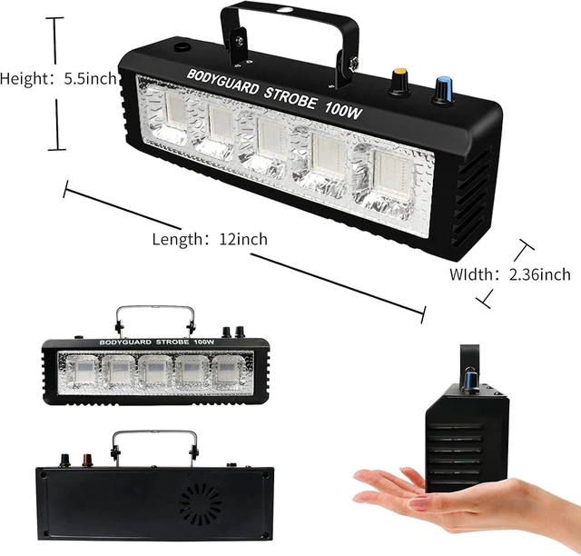 Alt view image 3 of 7 - Strobe Stage Lights Sound Activated, Led Strobe Light 100W, Halloween Light Effect with Remote Control, Professional DJ Party Lights for Banquet Host