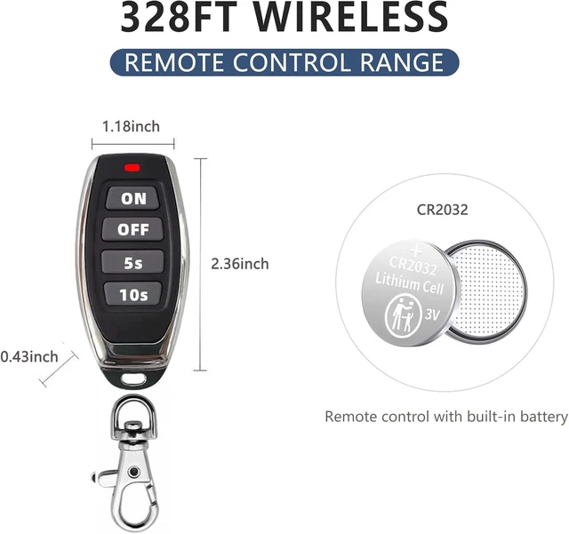 Alt view image 7 of 7 - 220v Automatic Remote Vacuum Switch Wireless Remote for Dust Collector and Table Saw Tools Starter Outlet Switch, 5S 10S Delay OFF(Battery Included)