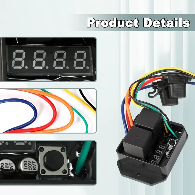 Alt view image 6 of 7 - Digital Thermatic Fan Switch Kit #0444,12V and 24V, Adjustable Temperature Range Digital Electric Thermatic Dual Electric Fan Switch Kit