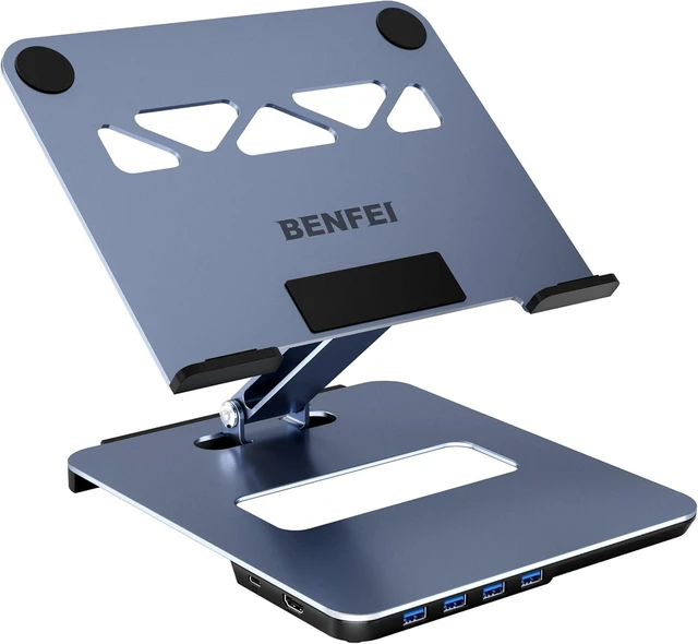Main image of Laptop Stand with USB C 6in1 Docking Station, HDMI 4K@60Hz, 4*USB3.0, 100W PD Compatible with MacBook Pro/Air, iPad Pro, XPS, Thinkpad