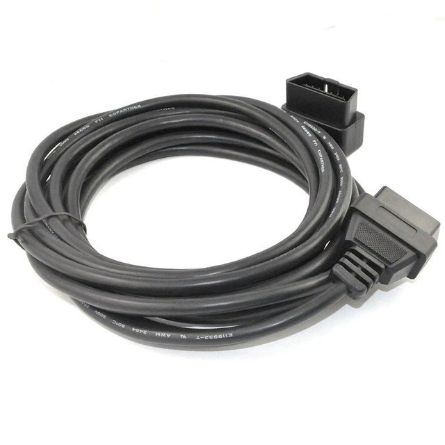 Alt view image 2 of 7 - 5M/16.4ft OBD II Cable OBD2 16 Pin Right/Left Angle Male to Female OBD Extenstion Cable for Car Auto Diagnostic Extender Cord Adapter (Pack of 2)