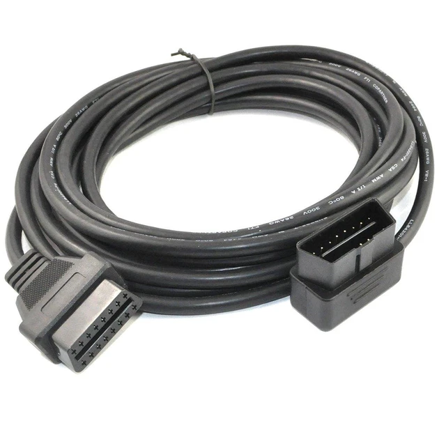 Alt view image 4 of 7 - 5M/16.4ft OBD II Cable OBD2 16 Pin Right/Left Angle Male to Female OBD Extenstion Cable for Car Auto Diagnostic Extender Cord Adapter (Pack of 2)