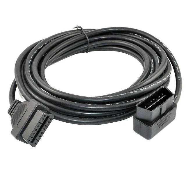 Alt view image 3 of 7 - 5M/16.4ft OBD II Cable OBD2 16 Pin Right/Left Angle Male to Female OBD Extenstion Cable for Car Auto Diagnostic Extender Cord Adapter (Pack of 2)