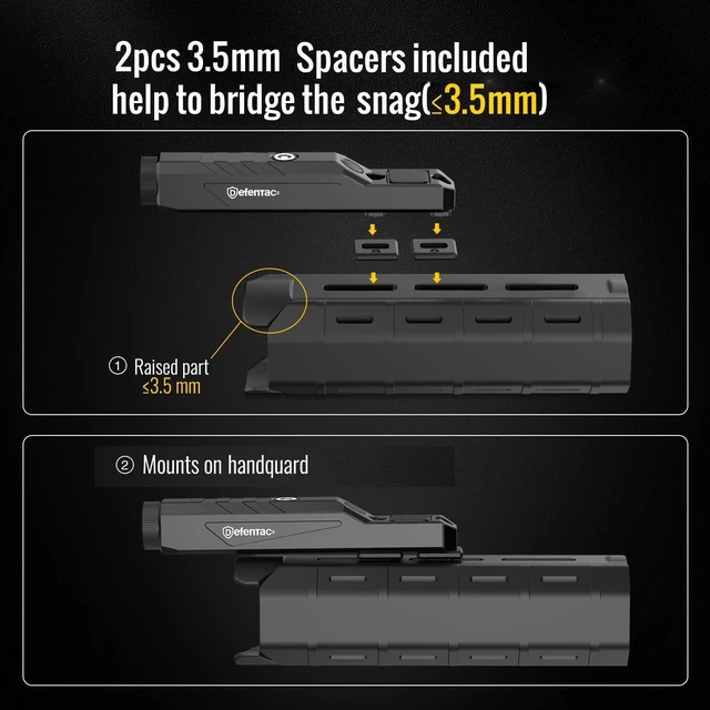 Alt view image 7 of 7 - 1600 Lumens Green Laser Light Combo Compatible with M-Lok/Picatinny for Rifle, Weapon Light with with Momentary Strobe, Rechargeable